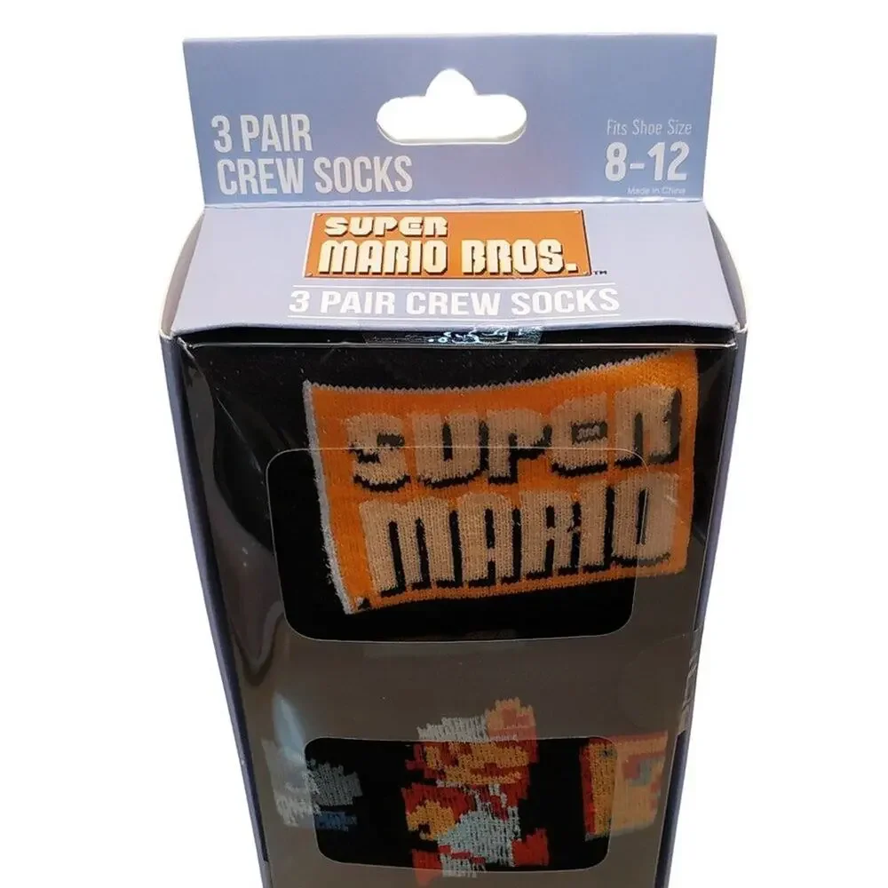 Super Mario Bros. Crew Socks - 3 Pack